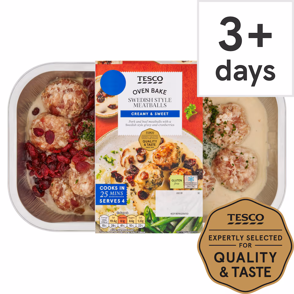 Tesco Swedish Style Meatballs 600G