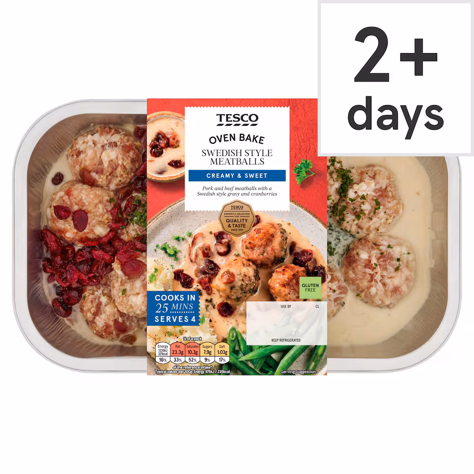 Tesco Swedish Style Meatballs 600G