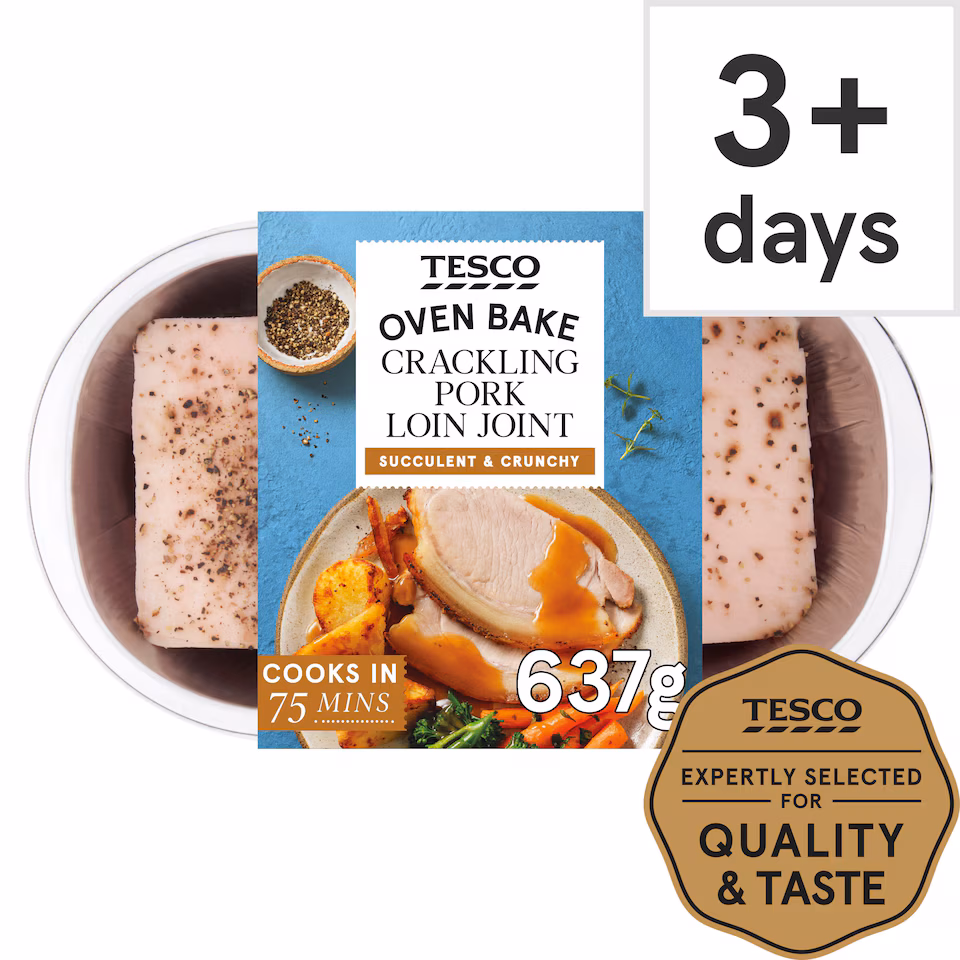 Tesco Crackling Pork Loin Joint 637G