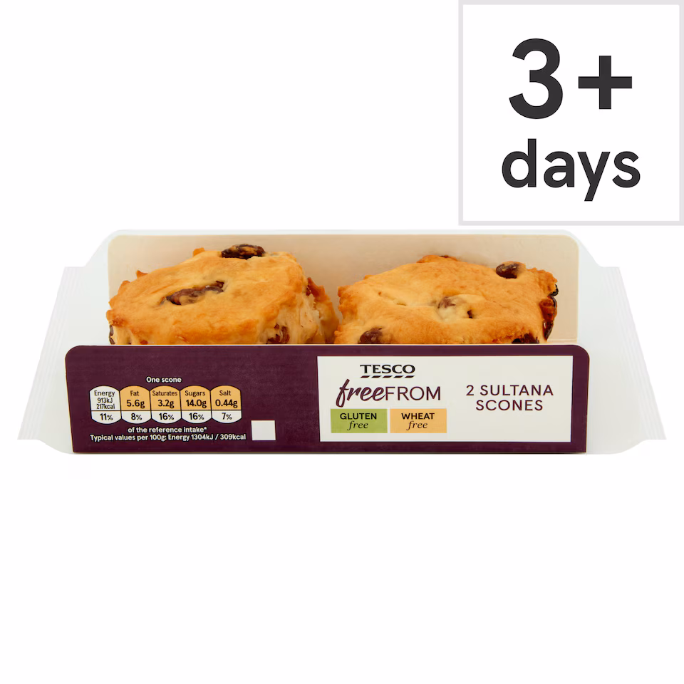 Tesco Free From Sultana Scones 2 pack