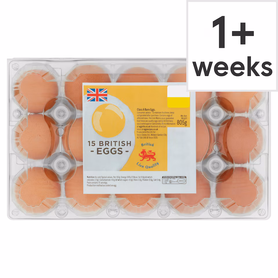 Tesco British Mixed Weight Eggs 15 Pack