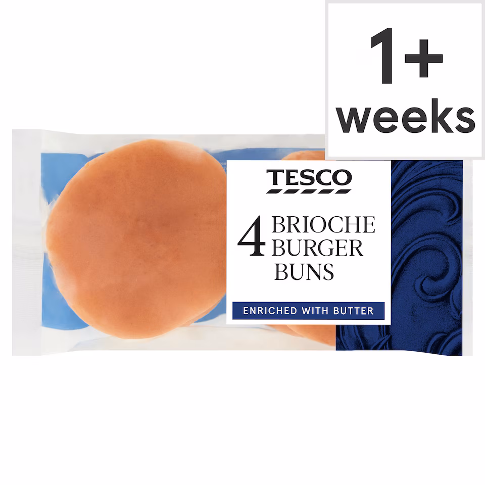 Tesco Brioche Burger Buns 4 Pack