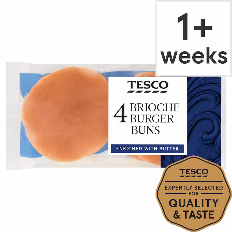 Tesco Brioche Burger Buns 4 Pack