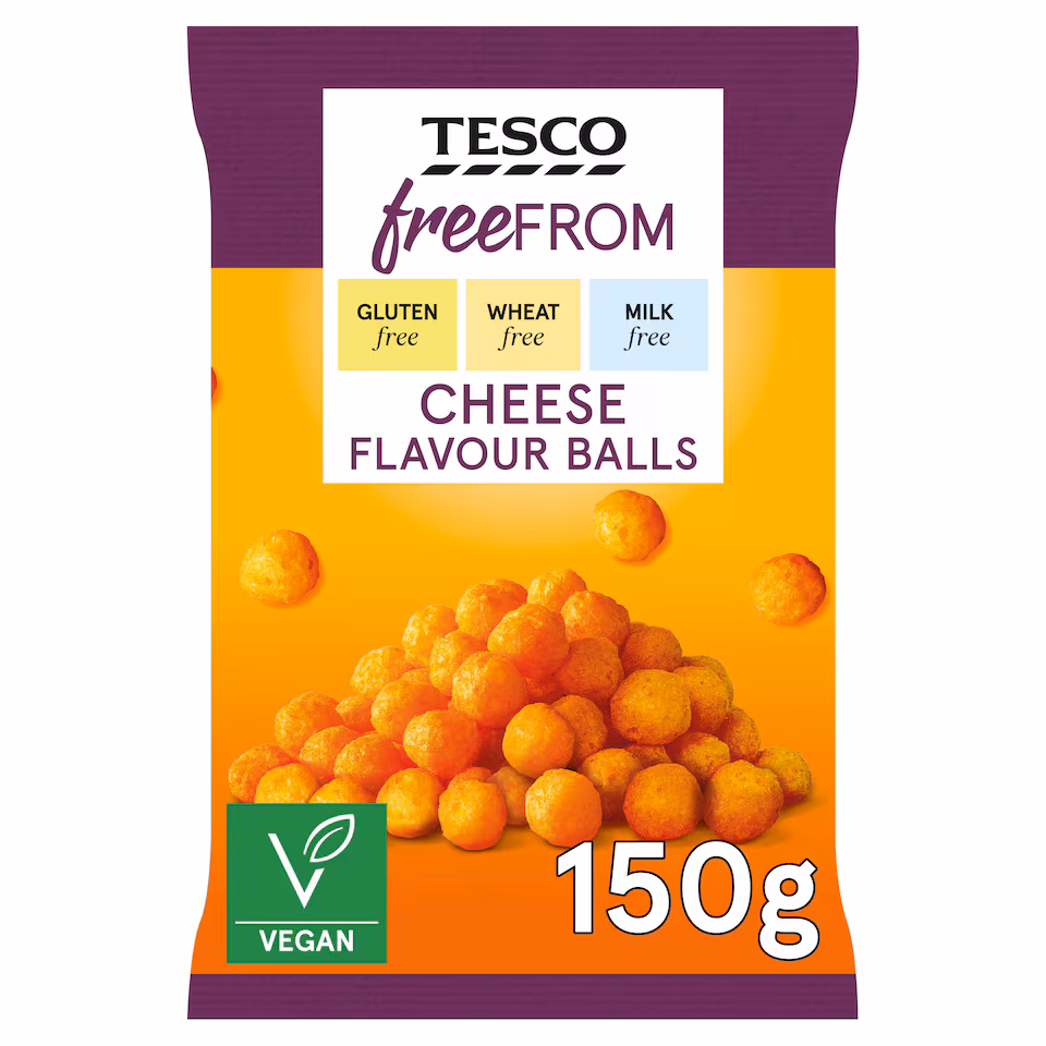 Tesco Free From Cheese Balls Snacks 150g