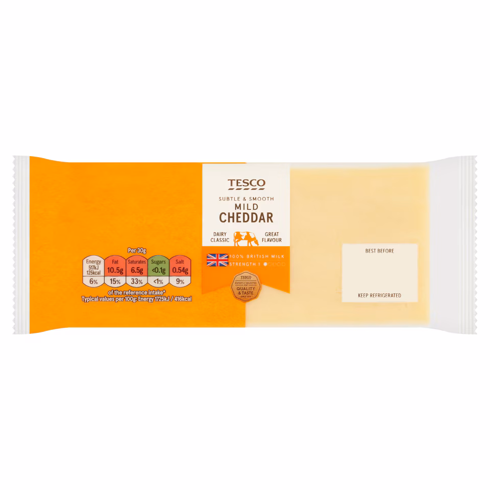 Tesco British Mild Cheddar Cheese 400G