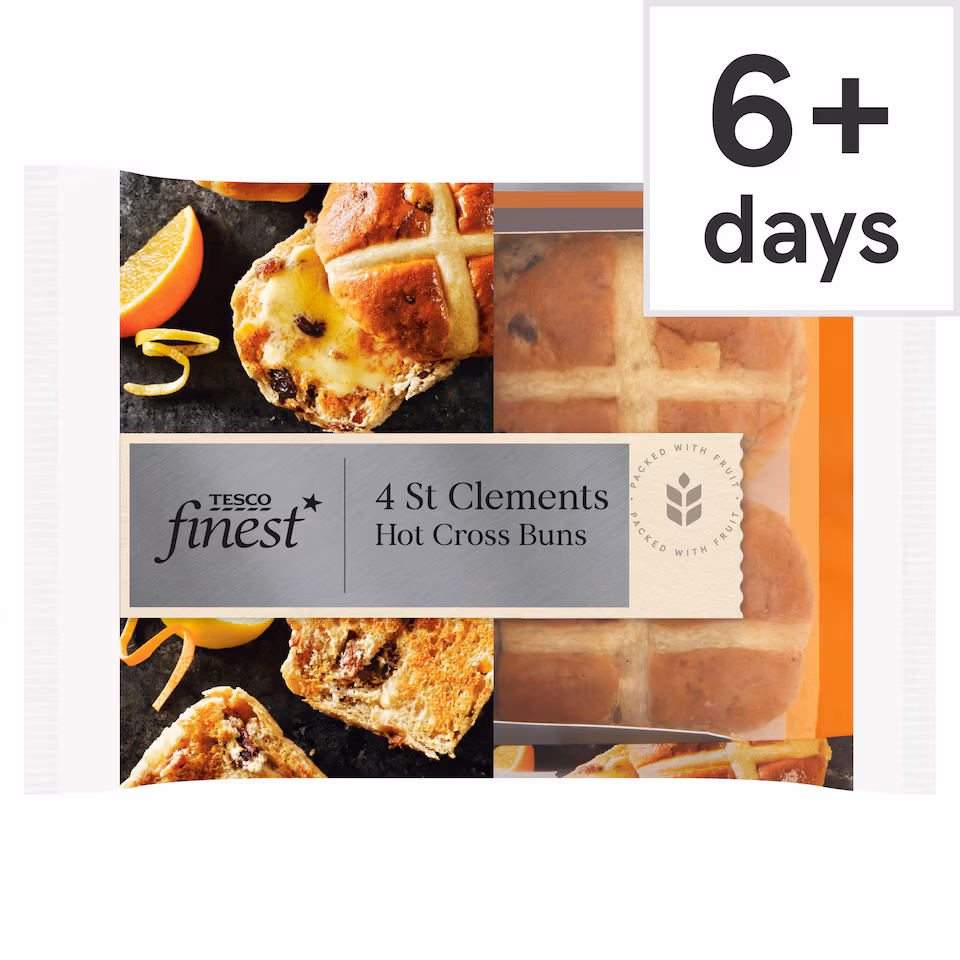 Tesco Finest Hot Cross Buns - 4 St Clements