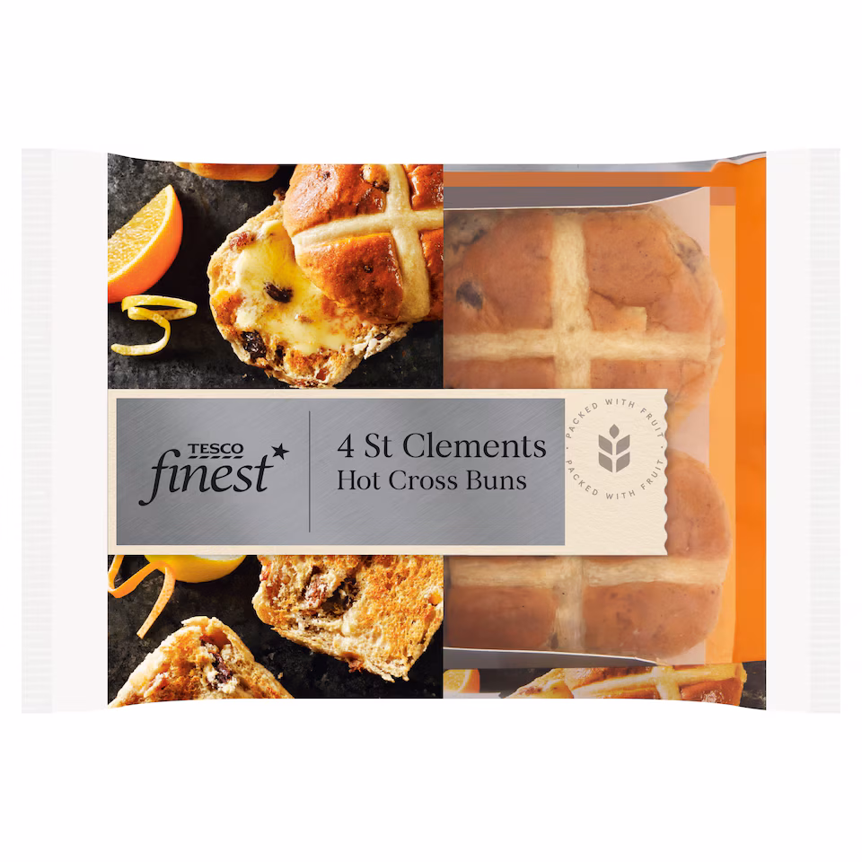 Tesco Finest Hot Cross Buns - 4 St Clements
