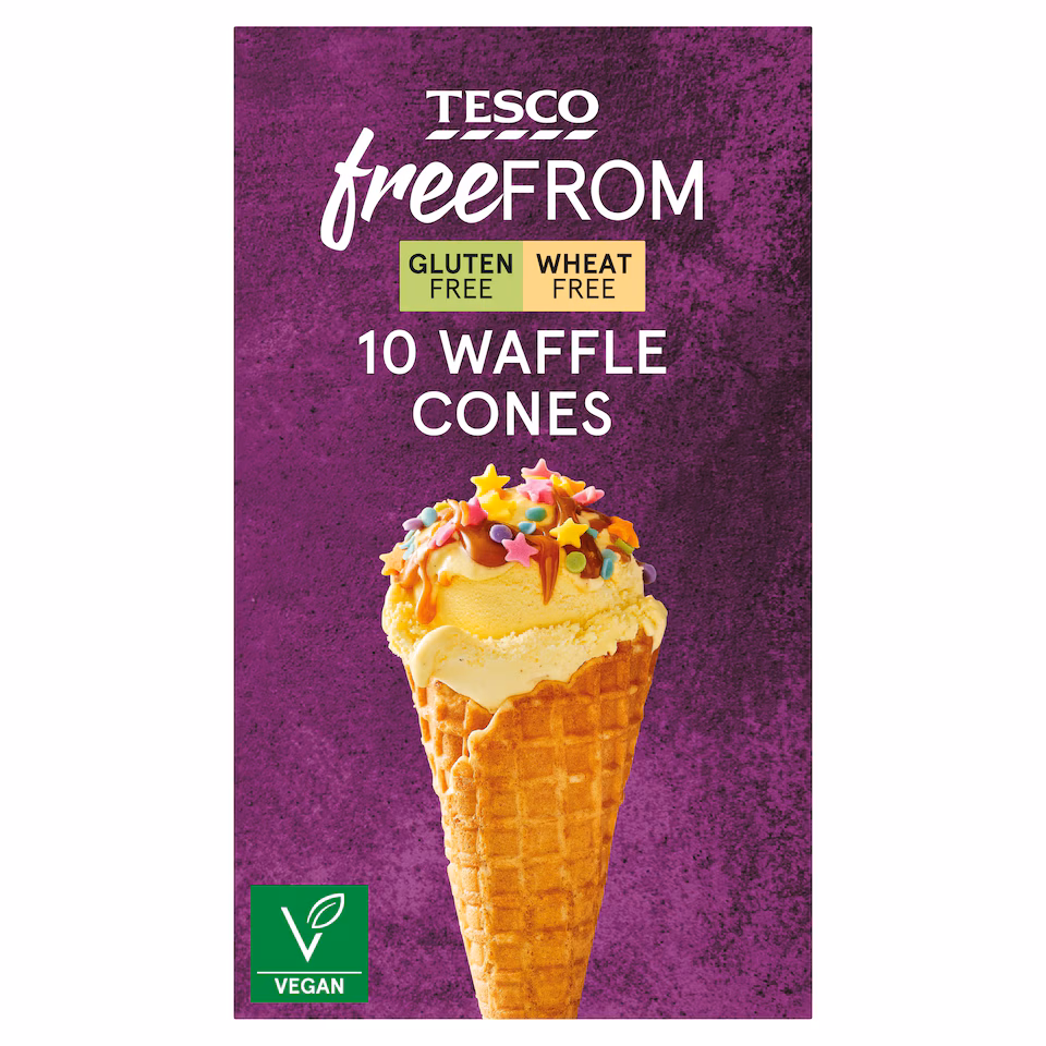 Tesco Free From 10 Waffle Cones