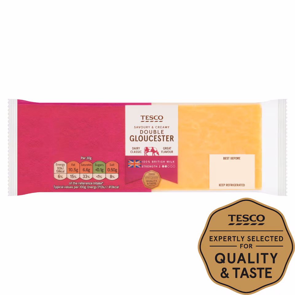 Tesco Double Gloucester Cheese 400G