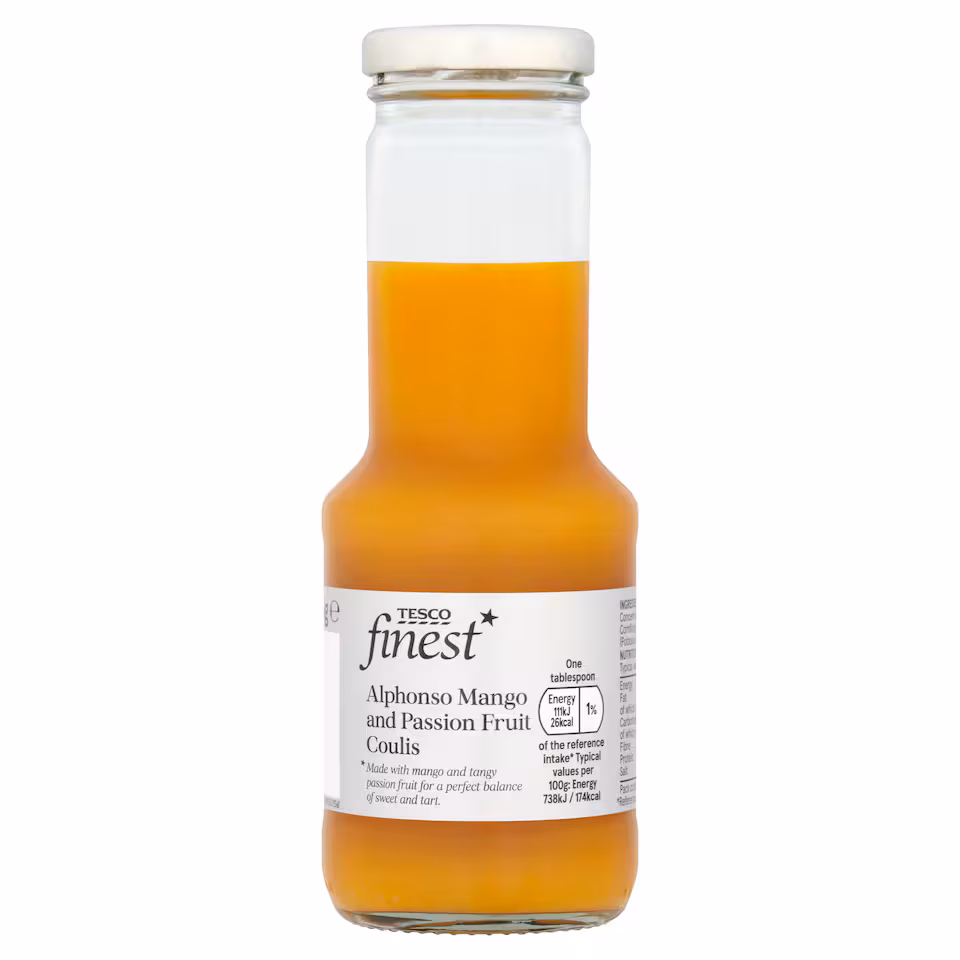 Tesco Finest Alphonso Mango & Passion Fruit Coulis 275G