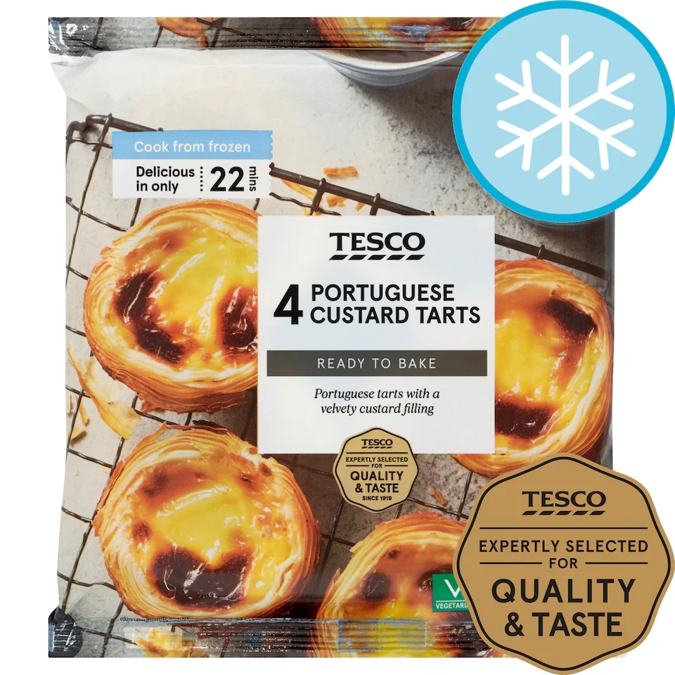 Tesco Portuguese Custard Tarts 4 Pack 208G