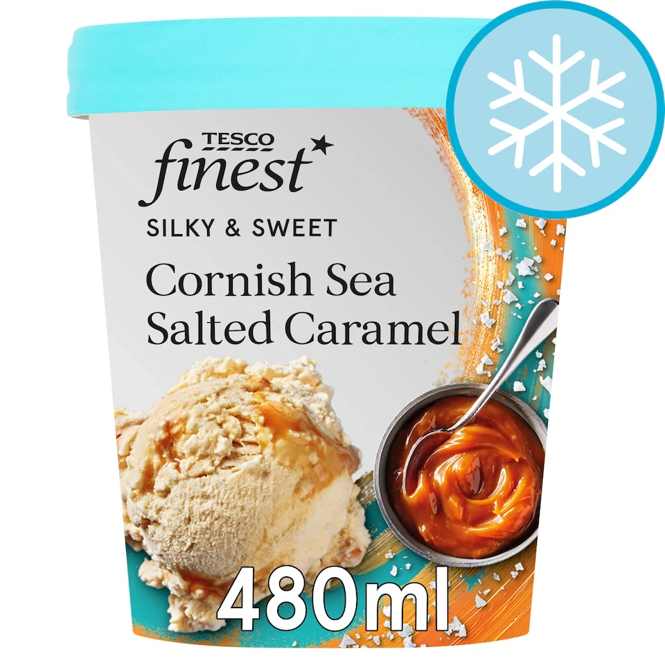 Tesco Finest Cornish Sea Salted Caramel Ice Cream 480Ml