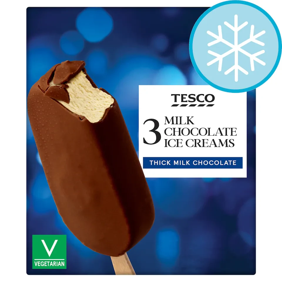 Tesco Milk Chocolate Ice Creams 3X110ml