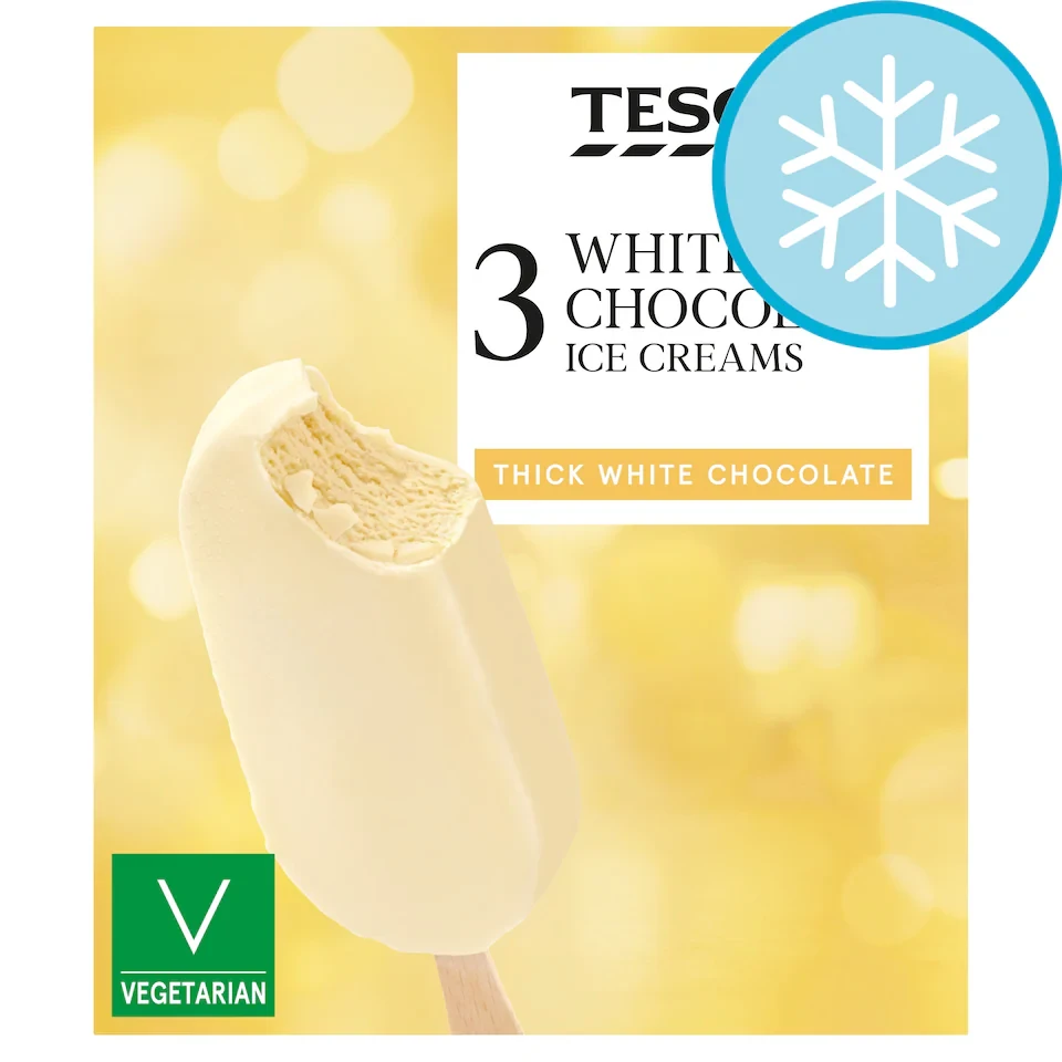Tesco White Chocolate Ice Creams 3X110ml