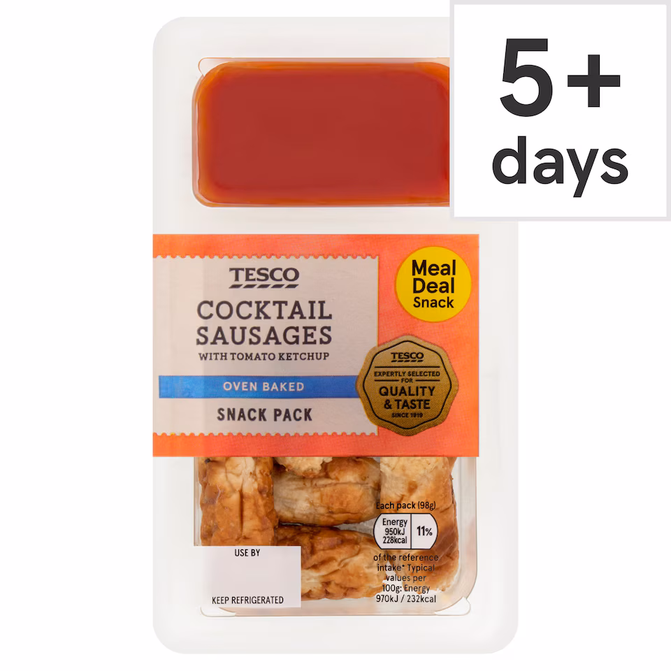 Tesco Cocktail Sausages & Ketchup Dip 98G