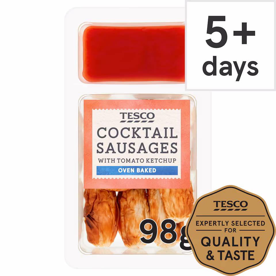 Tesco Cocktail Sausages & Ketchup Dip 98G