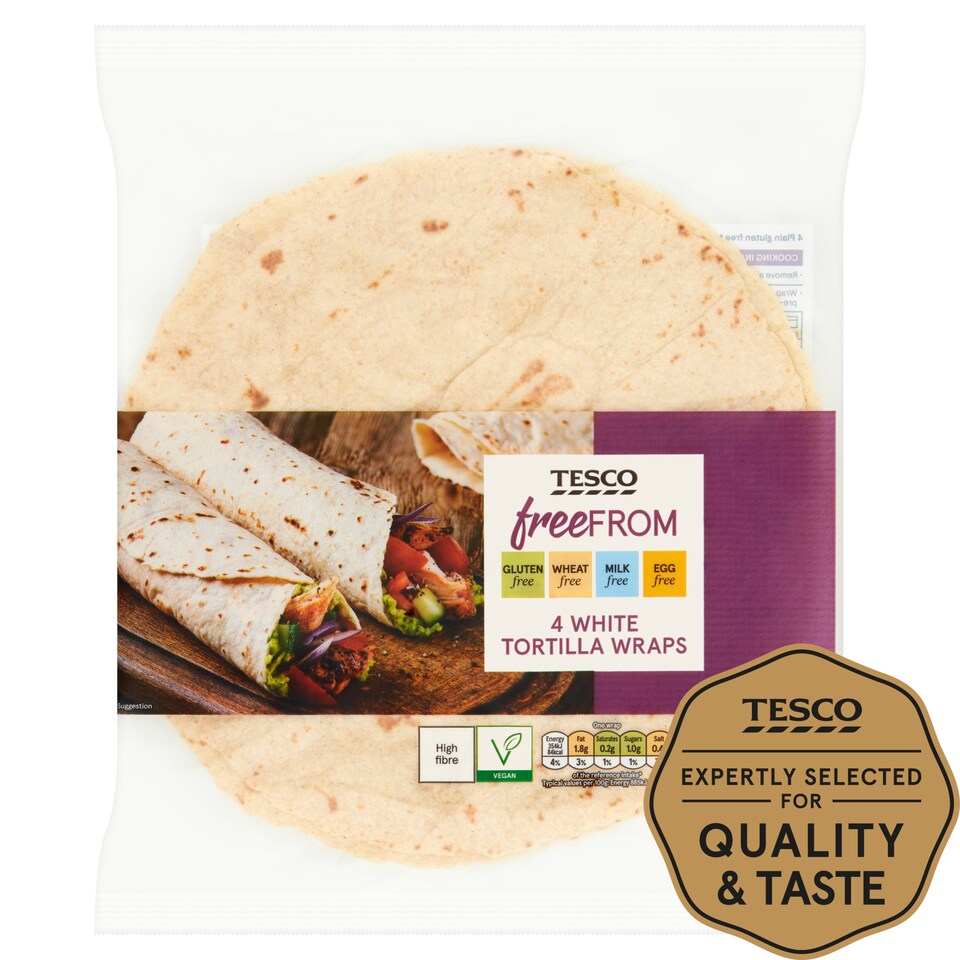 Tesco Free From White Tortilla Wraps 4 pack