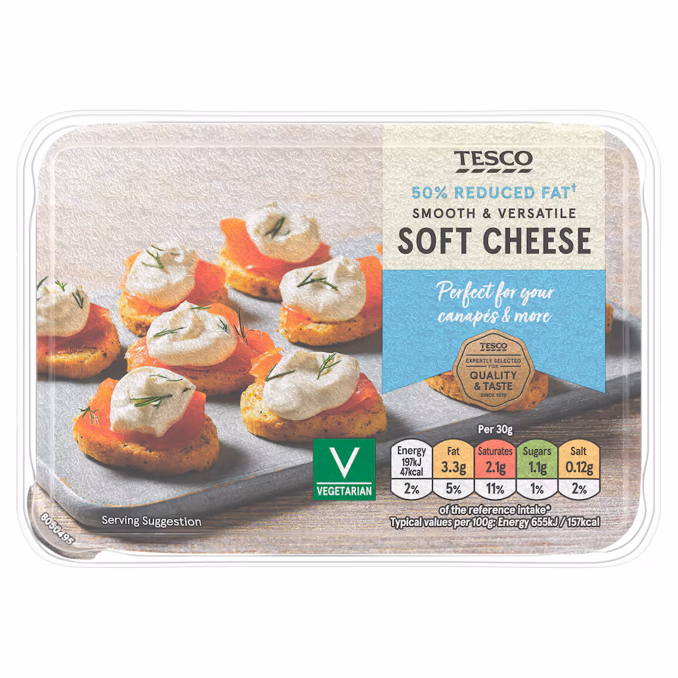 Tesco 50% Less Fat Soft Cheese 200G