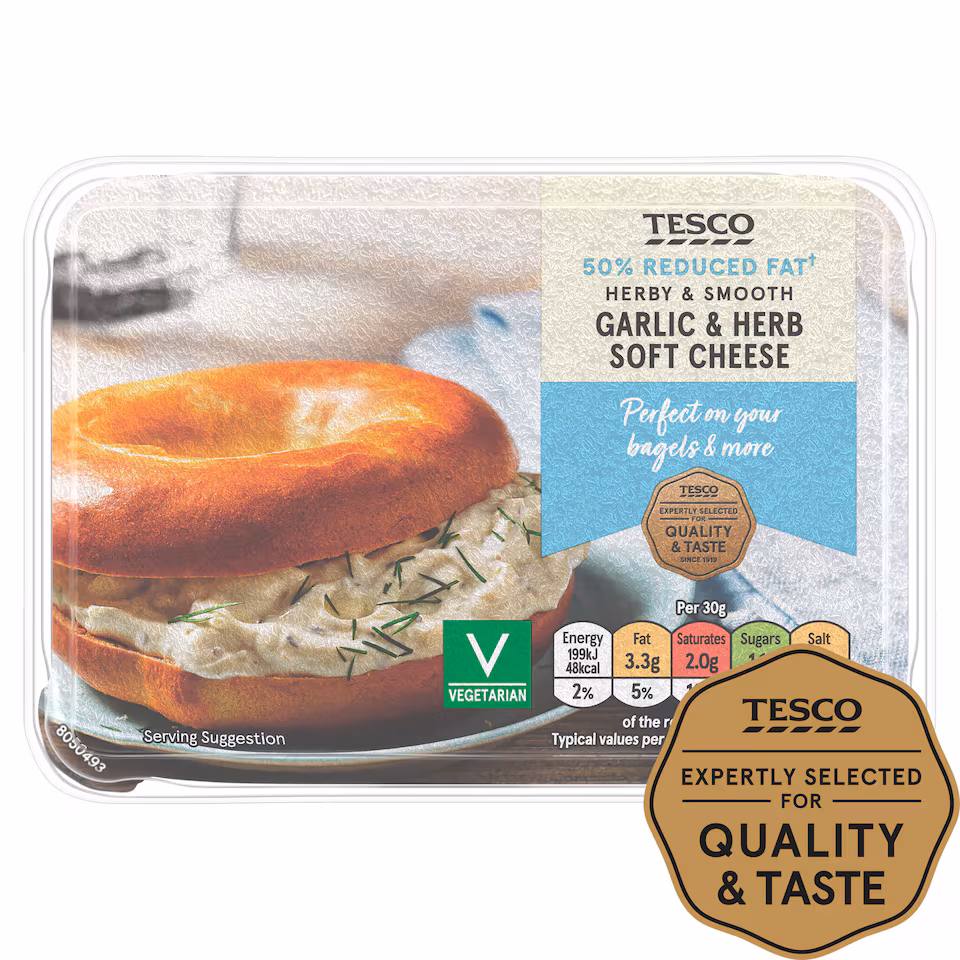 Tesco 50% Less Fat Garlic & Herb Soft Cheese 200g