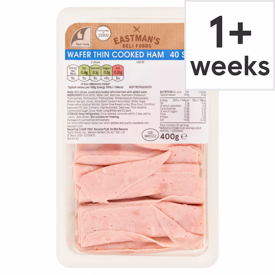 Eastmans Wafer Thin Cooked Ham Slices 400g