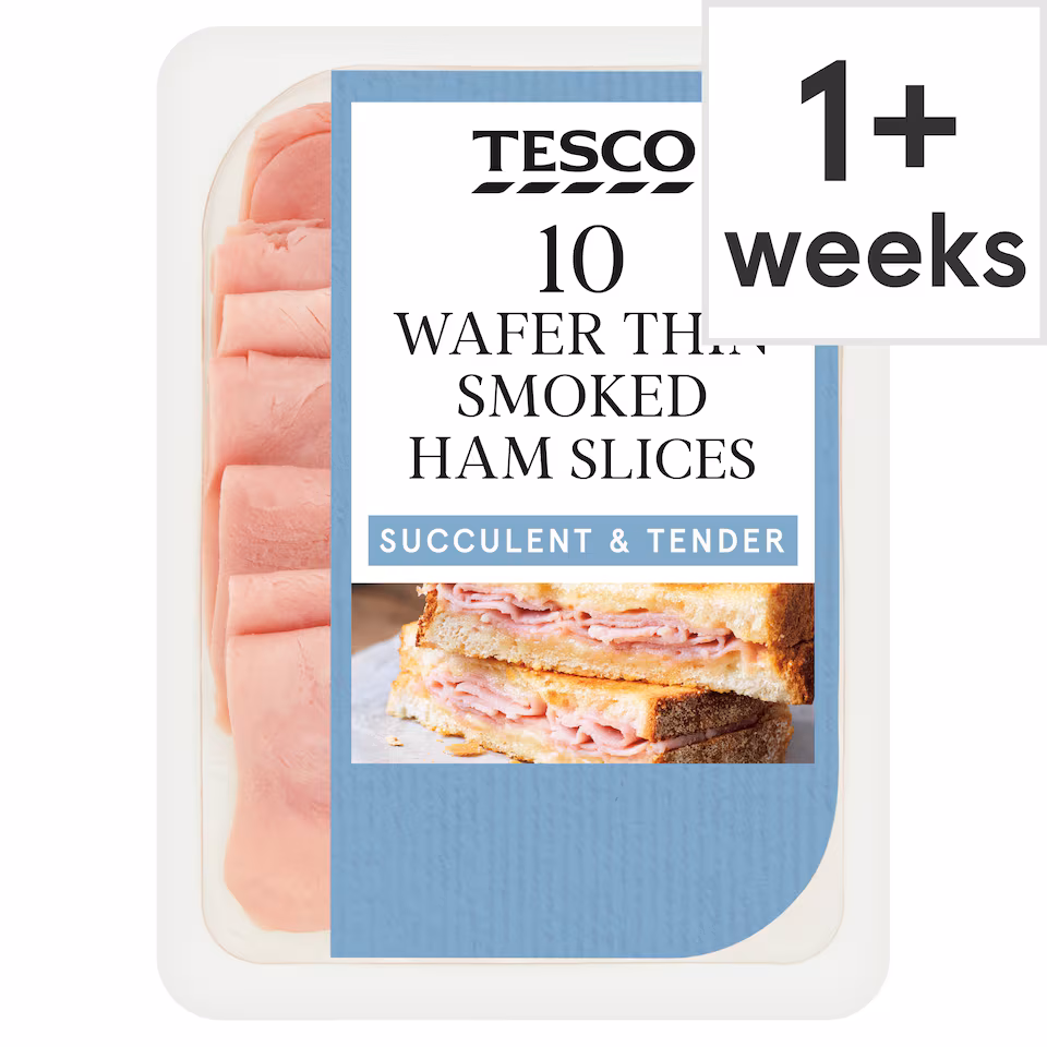 Tesco Wafer Thin Smoked Ham Slices 125g