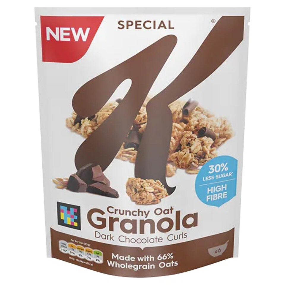 Kellogg's Special K Crunchy Oat Granola Dark Chocolate Curls 350g x 6 | Multi