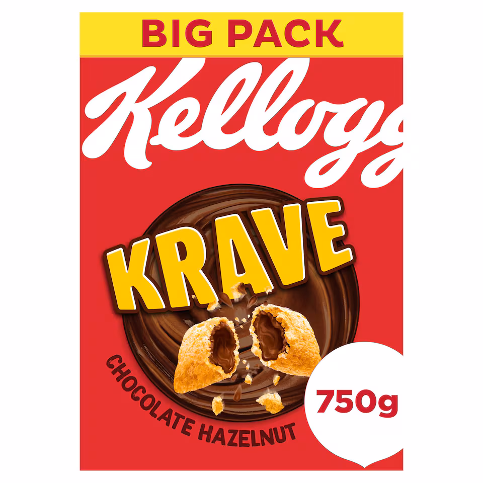 Kellogg's Krave Chocolate Hazelnut Flavour Cereal 750G