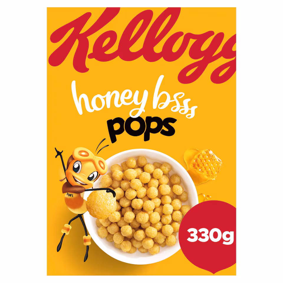 Kellogg's Honey Pops Breakfast Cereal 330g