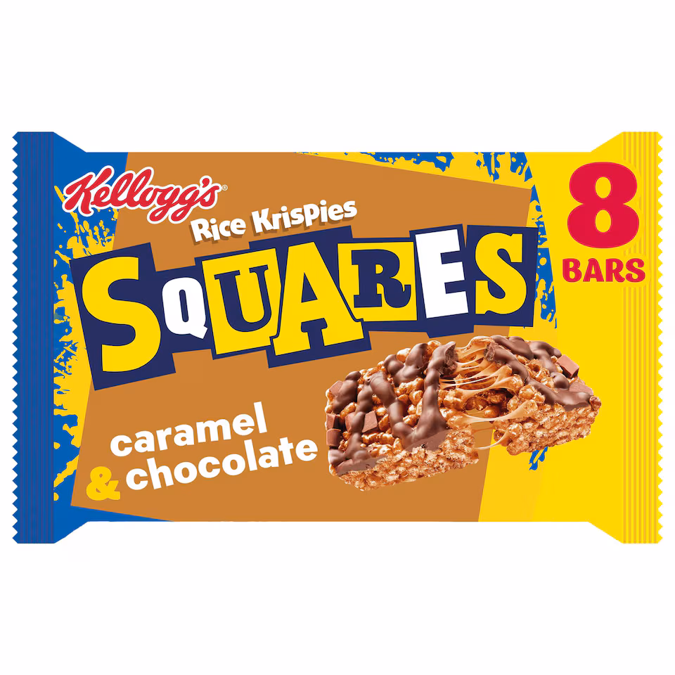 Kellogg's Rice Krispies Squares Caramel & Chocolate Cereal Bars 8 x 36g