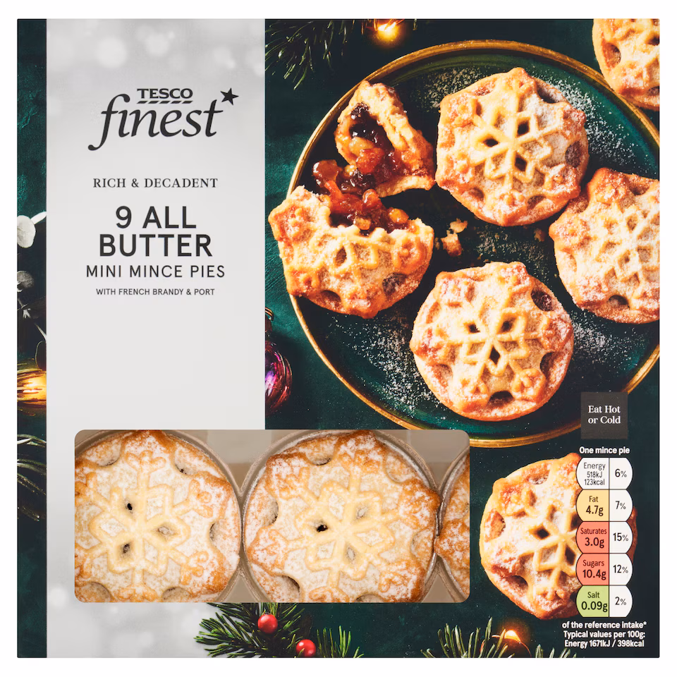 Tesco Finest 9 All Butter Pastry Mini Mince Pies