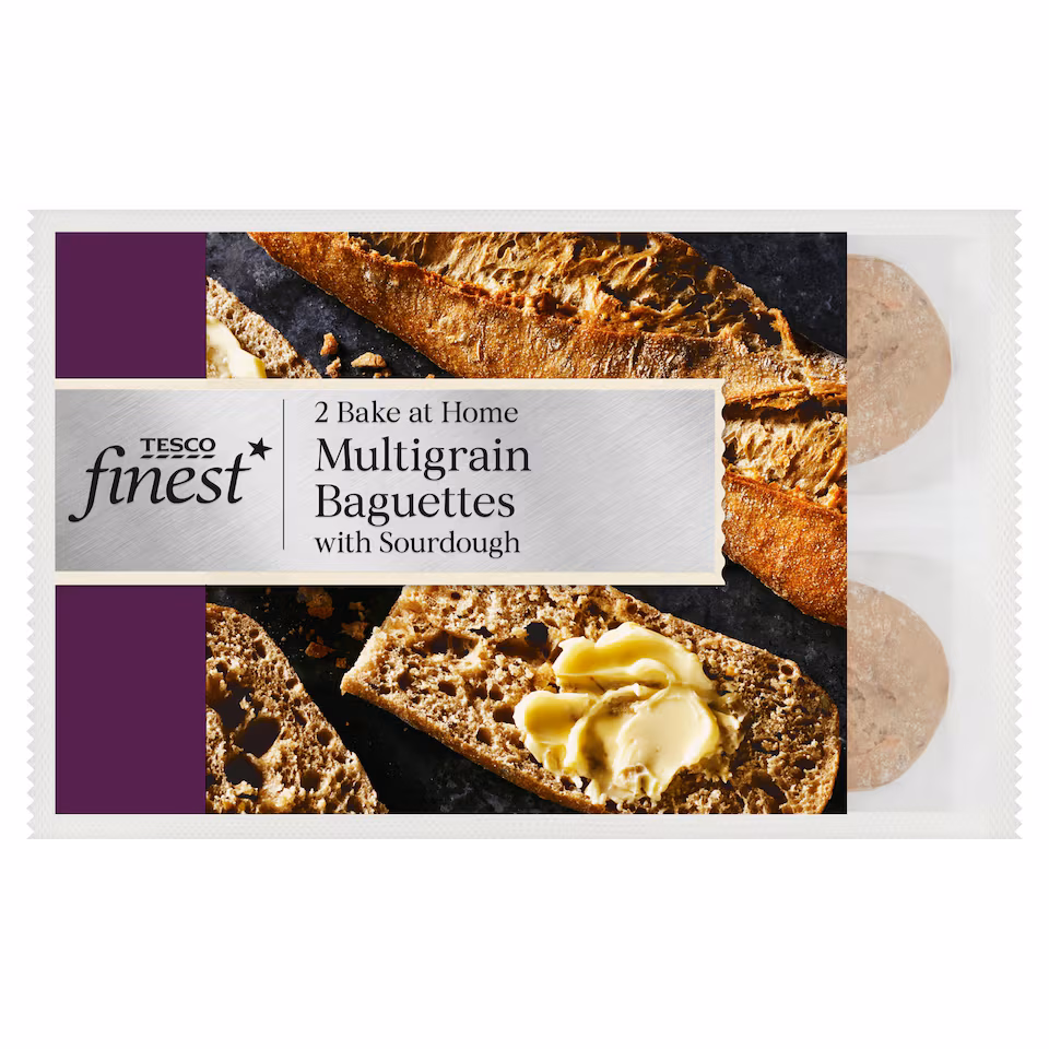 Tesco Finest Multigrain Part Baked Baguettes with Sourdough 2 Pack 250g
