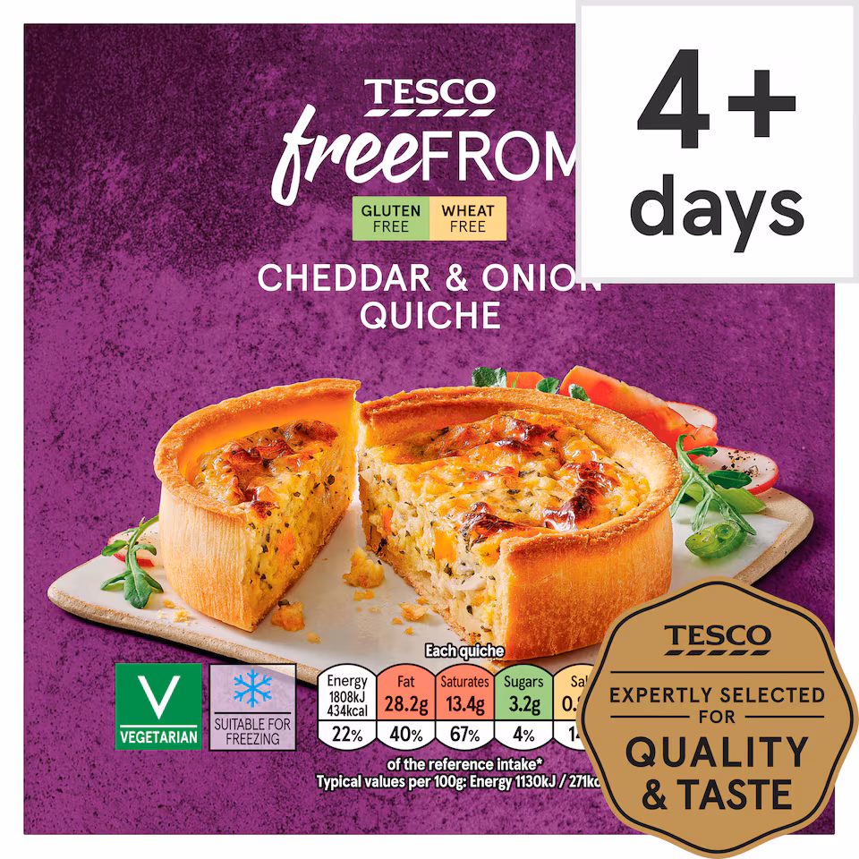 Tesco Free From Cheese & Onion Quiche 160G
