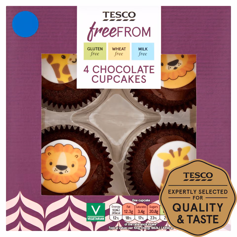 Tesco Free From Chocolate Cupcakes 4 Pack