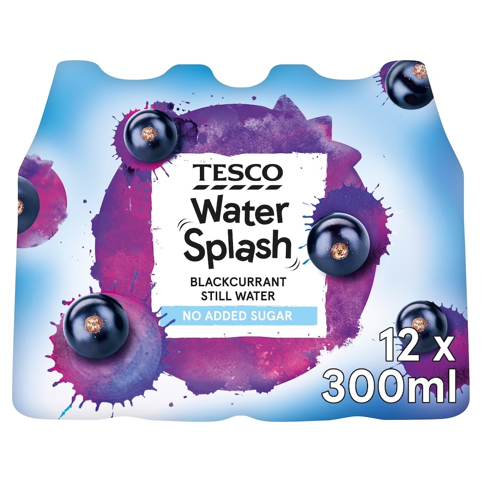 Tesco Water Splash Blackcurrant 12X300ml