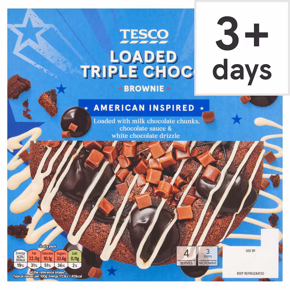 Tesco Loaded Triple Chocolate Brownie 380G