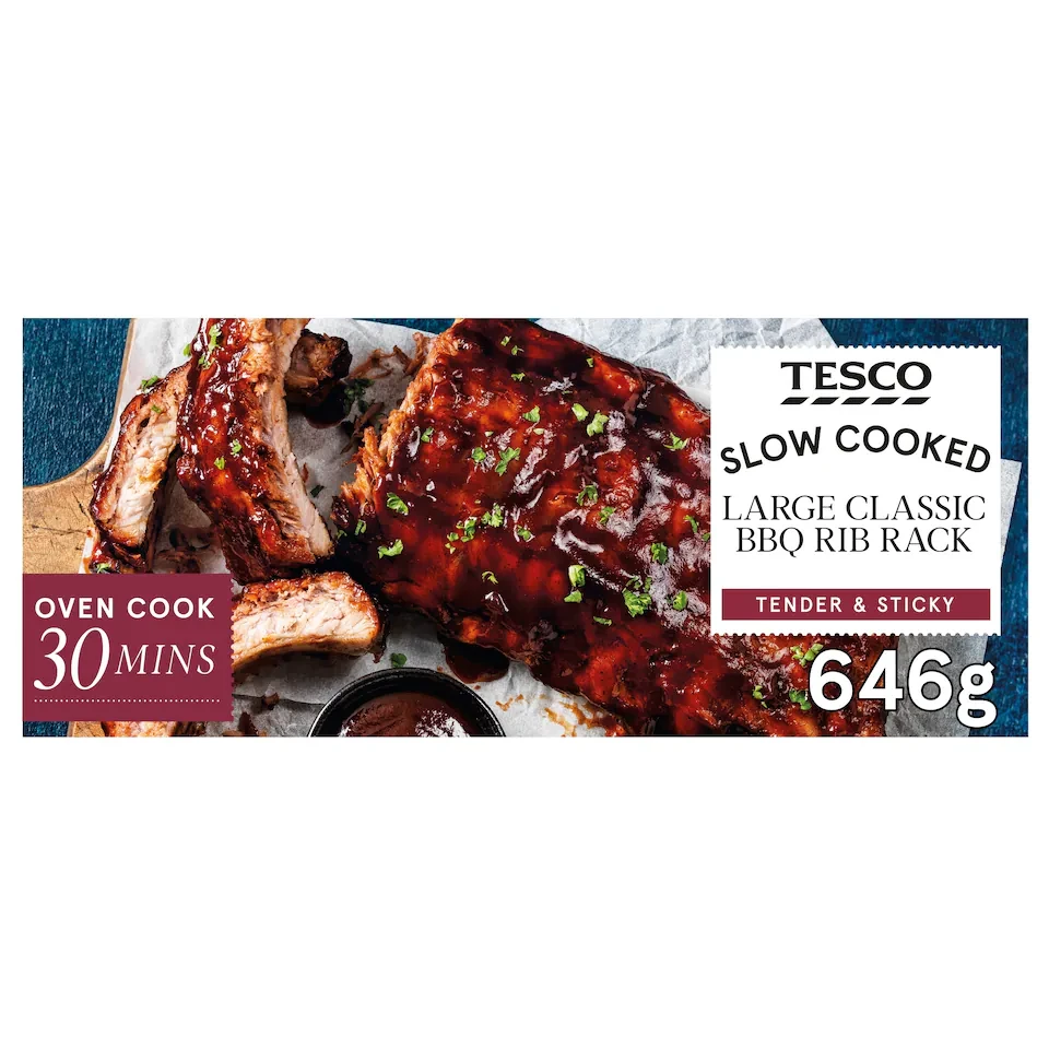Tesco Slow Cooked Large Classic BBQ Ribs 646g
