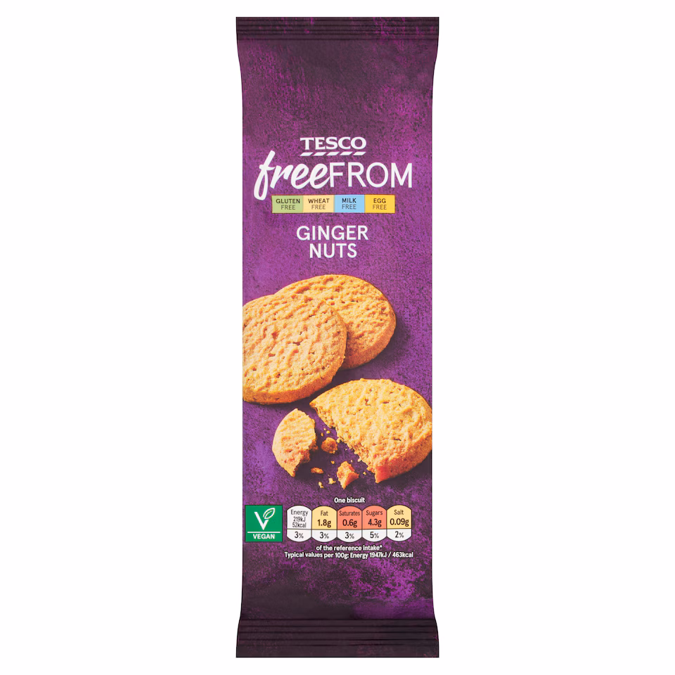Tesco Free From Ginger Nuts Biscuits 180g