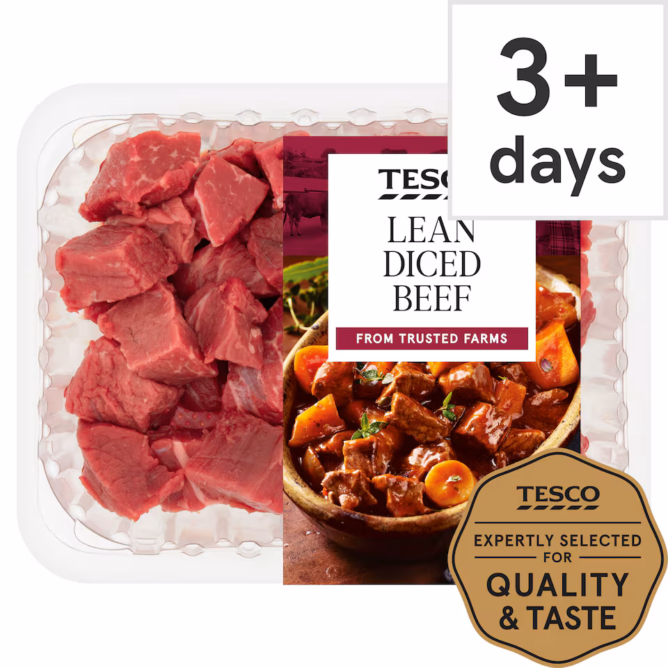 Tesco Lean Diced Beef 400G