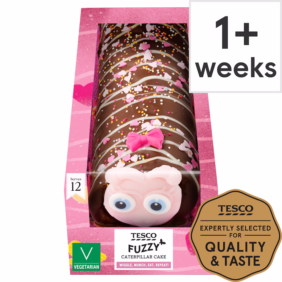Tesco Fuzzy Caterpillar Cake - Chocolate 230g
