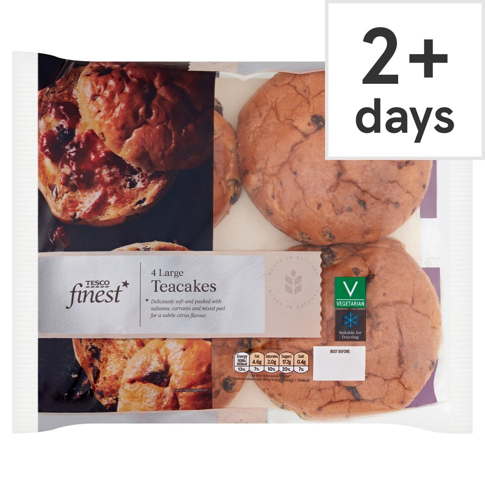 Tesco Finest Large Teacakes 4 pack
