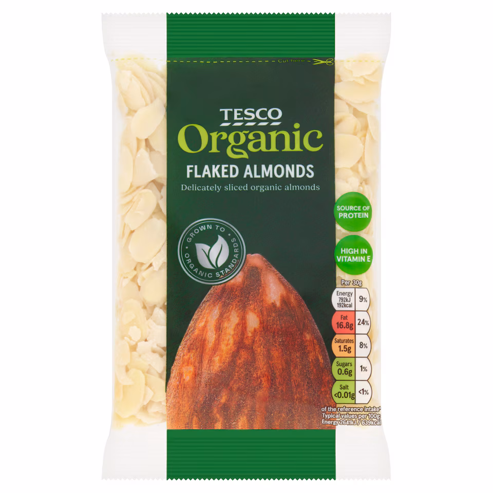 Tesco Organic Flaked Almonds 100G