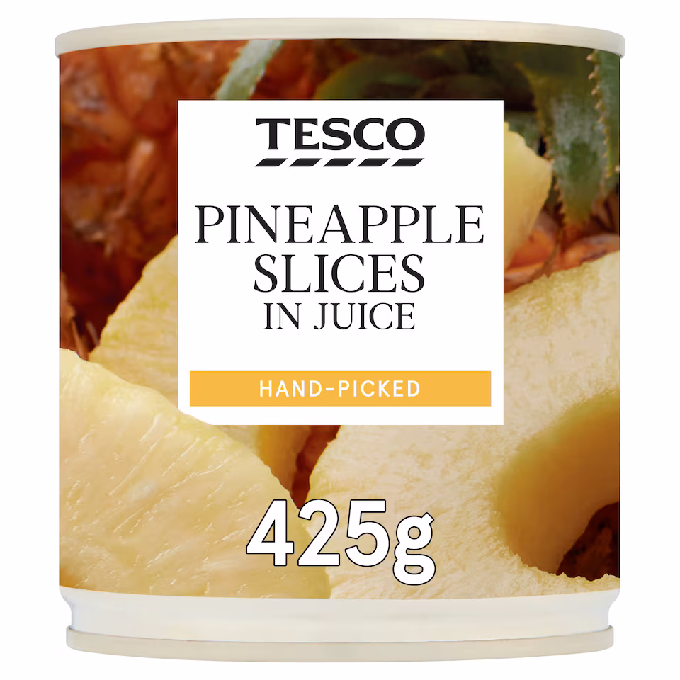 Tesco Pineapple Slices In Juice 425G