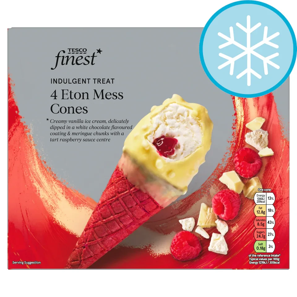 Tesco Finest 4 Eton Mess Cones 340g