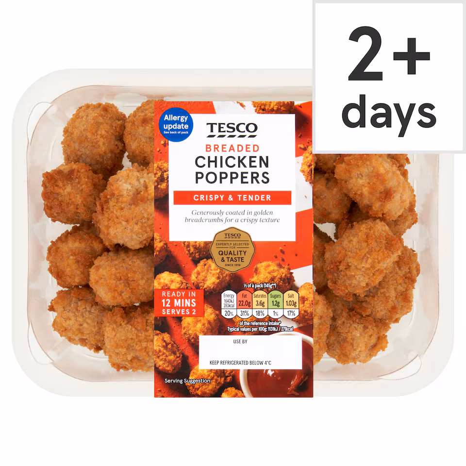 Tesco Breaded Chicken Poppers 300g