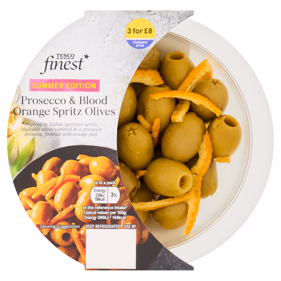 Tesco Finest Prosecco & Blood Orange Spritz Olives 160g