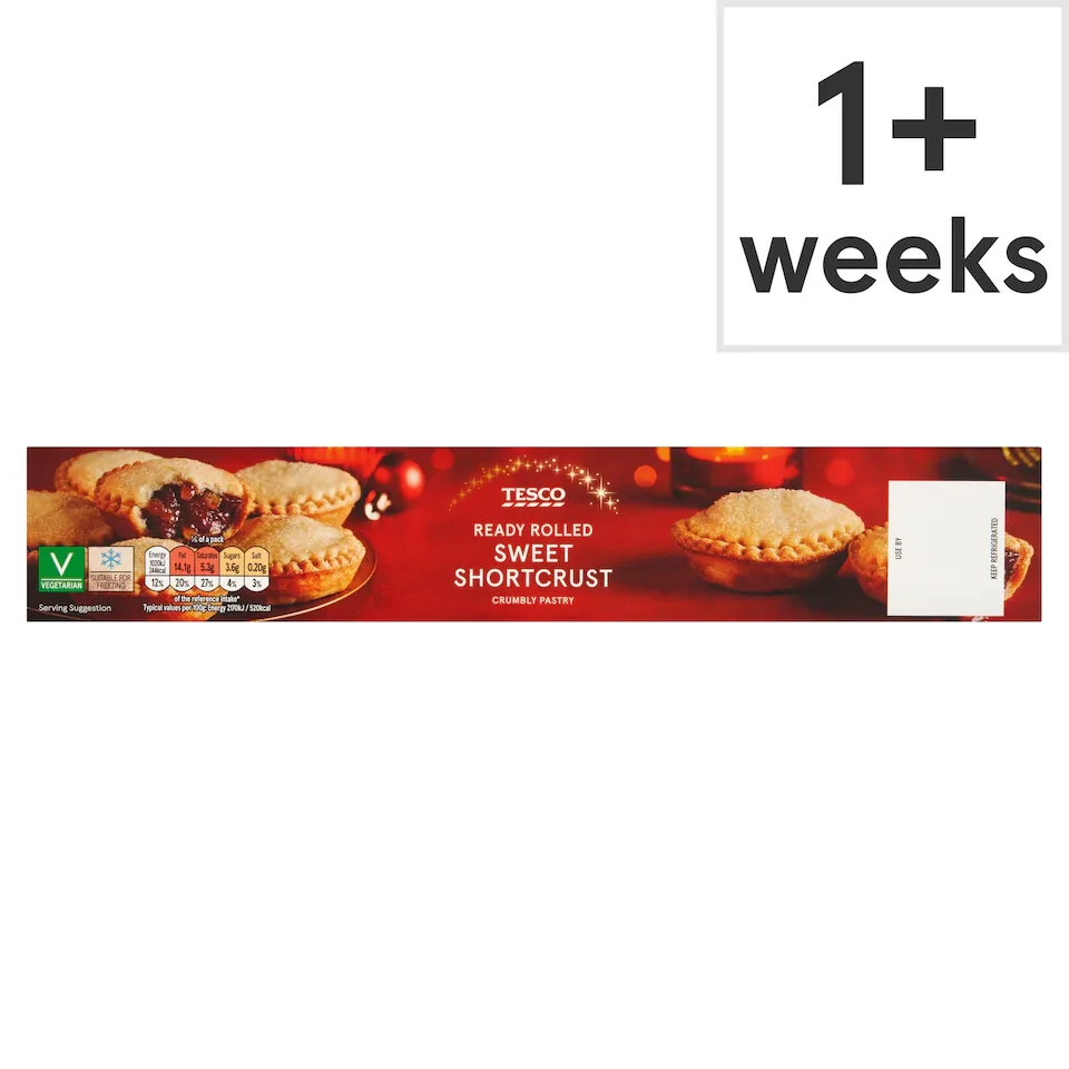 Tesco Ready Rolled Sweet Shortcrust Pastry 320G
