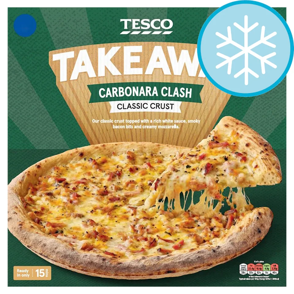 Tesco Takeaway Carbonara Classic Crust Pizza 428g