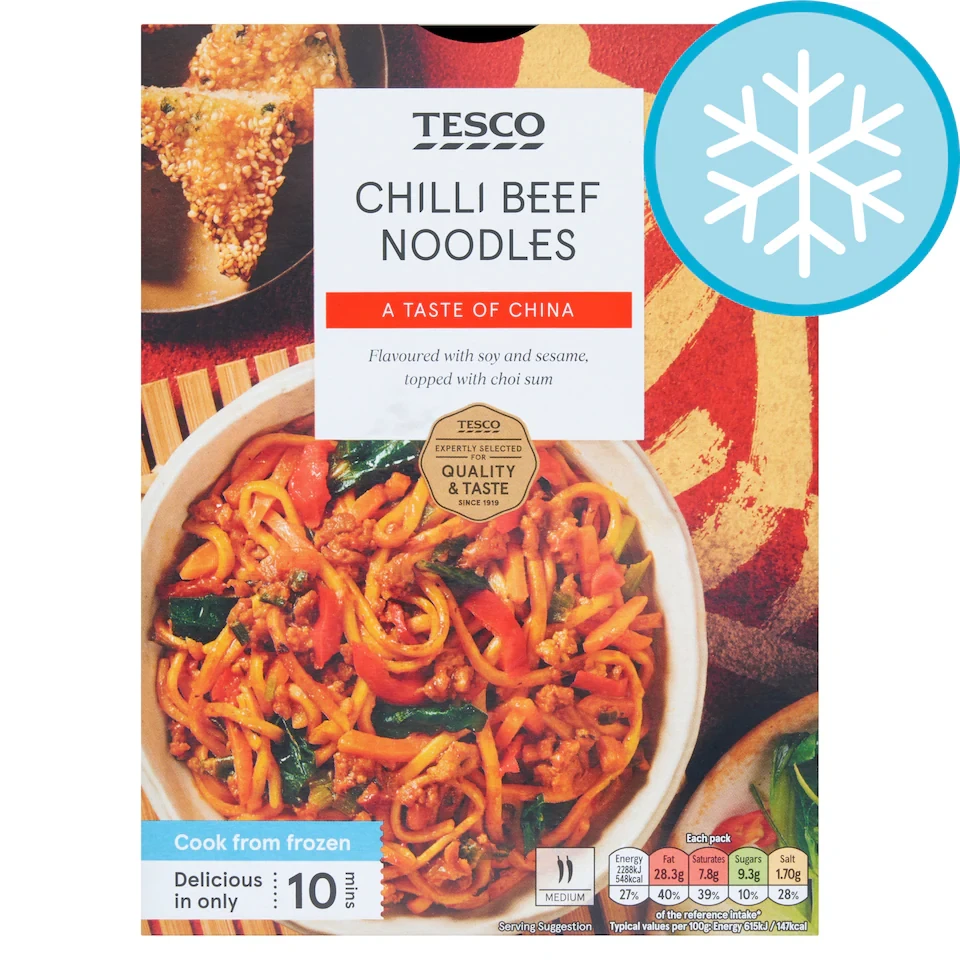 Tesco Chili Beef Noodles 400g