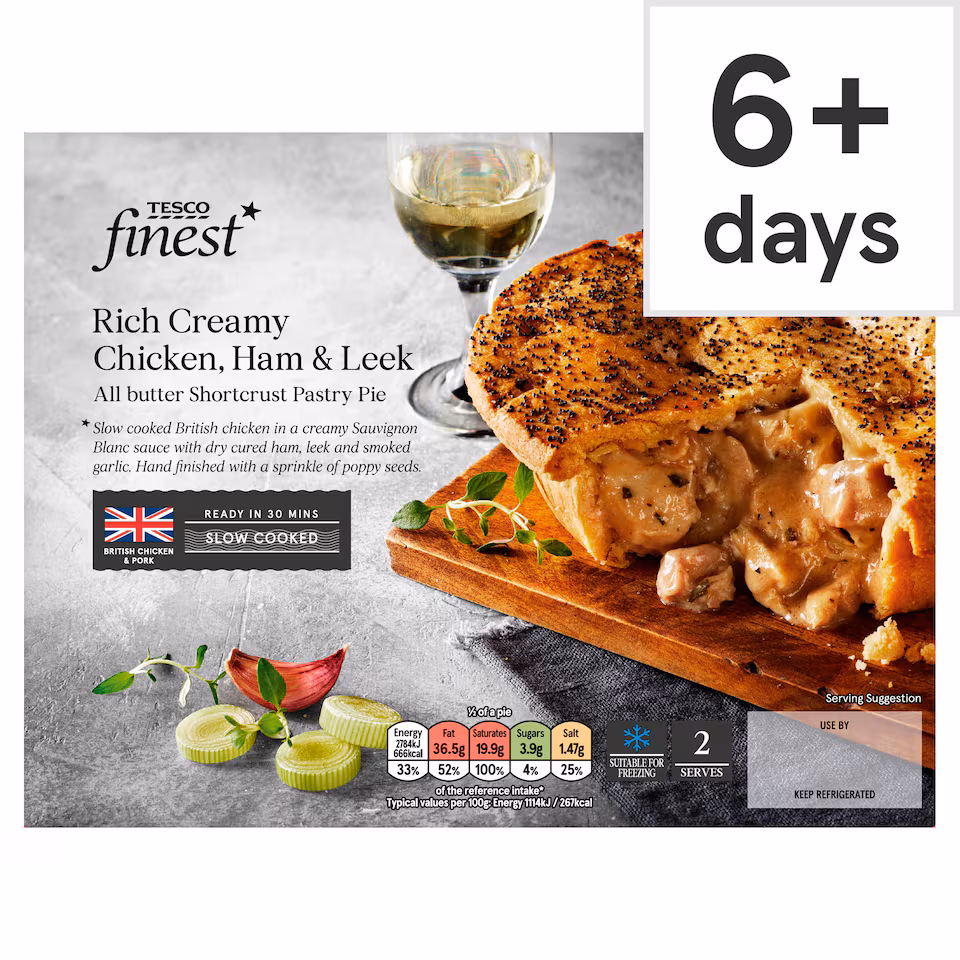 Tesco Finest Chicken Ham & Leek Pie 500g