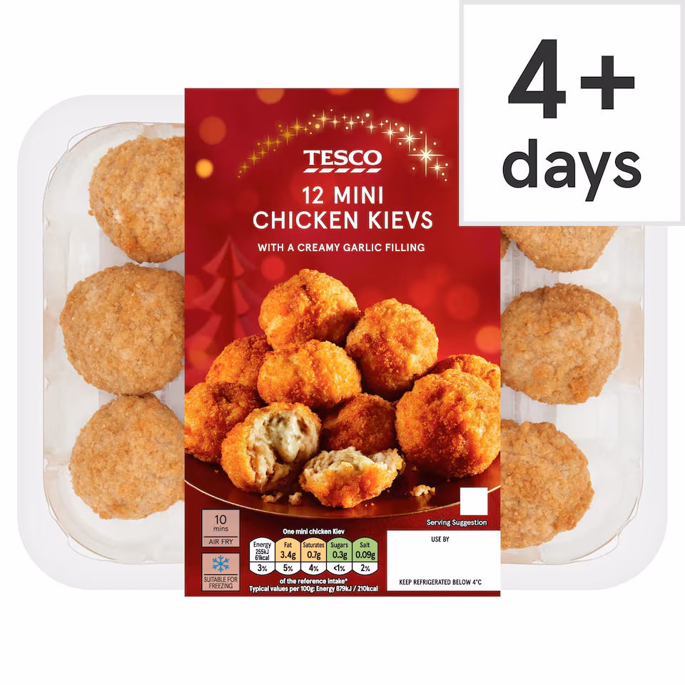 Tesco 12 Mini Chicken Kievs 360G